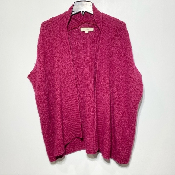 Ann Taylor Loft Women's S Cranberry Open Sweater Sleeveless Vest Wool Blend Warm - Picture 2 of 10